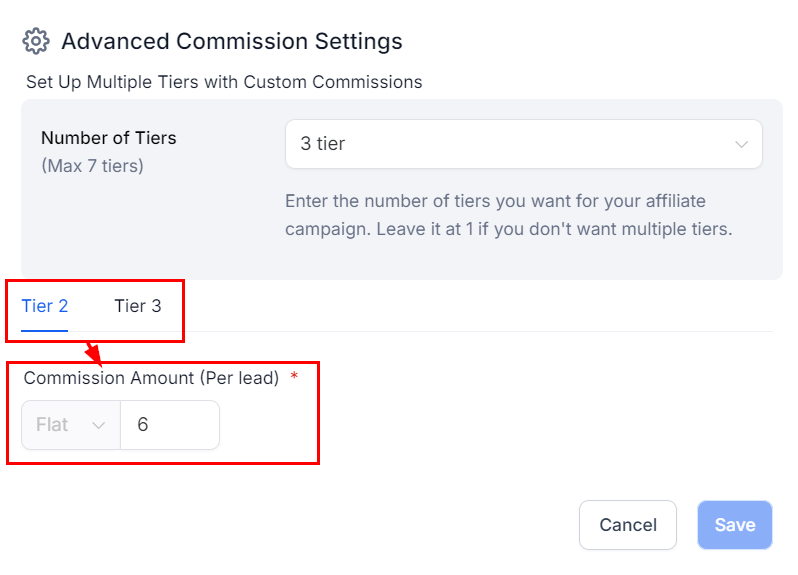 Configure Tier-Specific Commissions in the Affiliate Manager