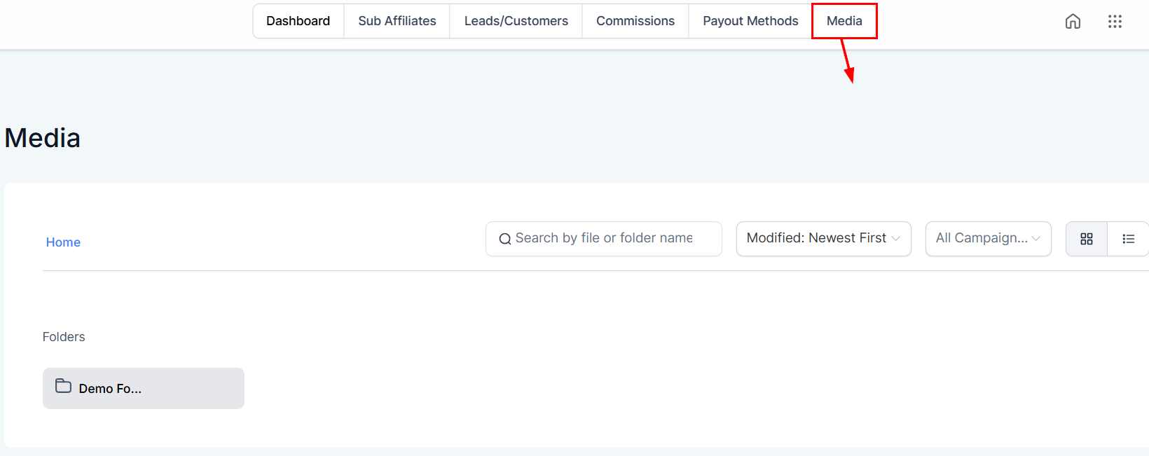 Media in the Affiliate Manager