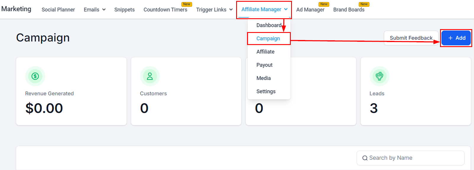 Lead Tracking in the Affiliate Manager in the Affiliate Manager