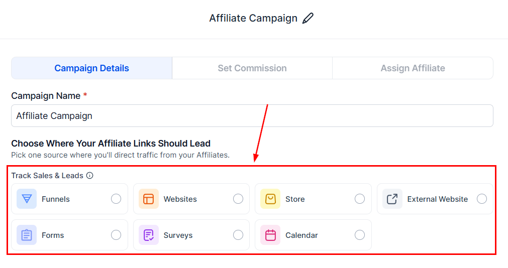 Source in the Affiliate Manager