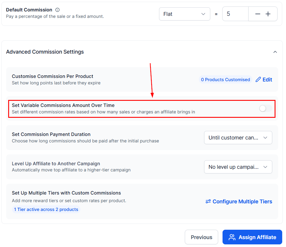 Advanced Commission Settings in the Affiliate Manager (3)