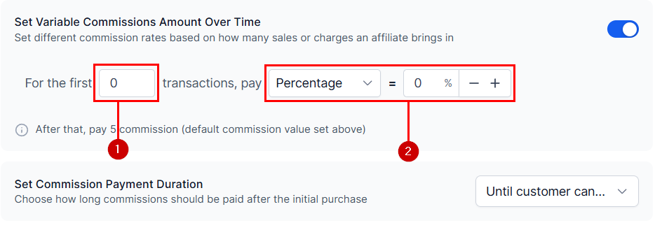 Advanced Commission Settings in the Affiliate Manager (4)