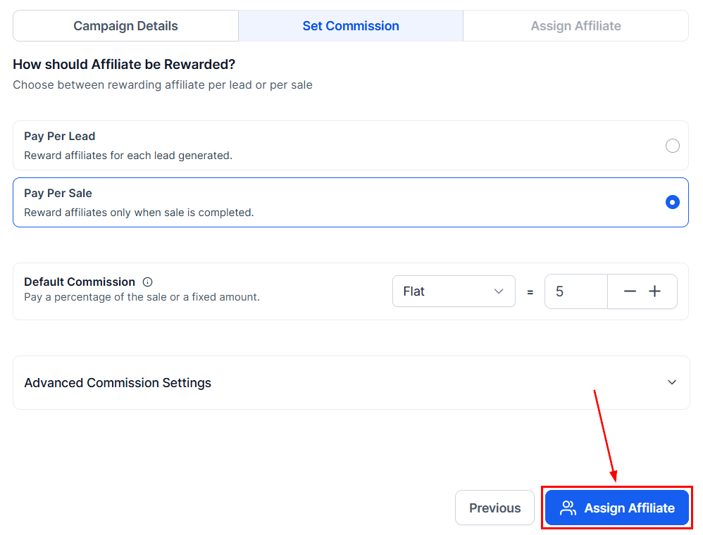 Add Affiliate in the Affiliate Manager