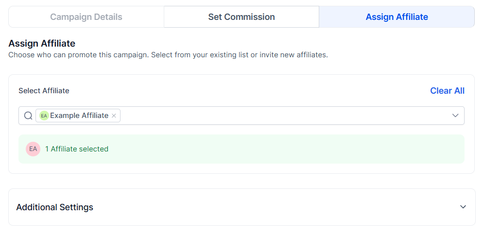 Add Affiliate in the Affiliate Manager (2)