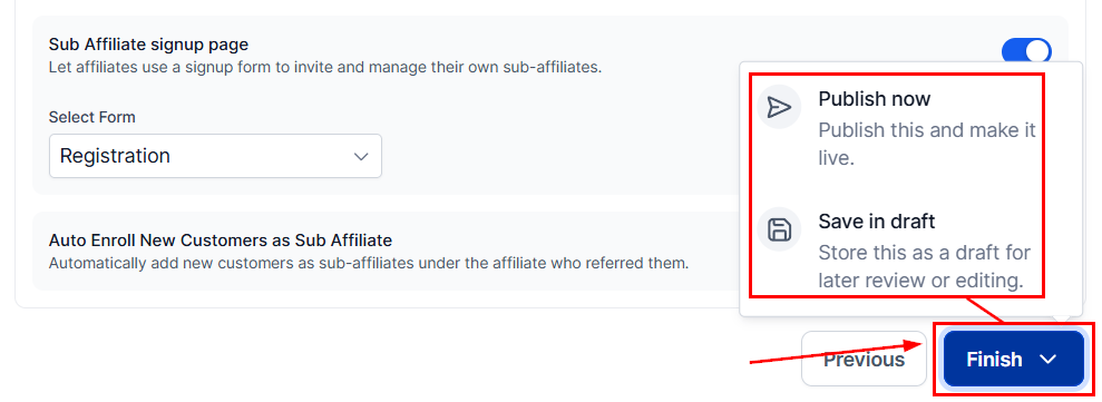 Sub Affiliate Options in the Affiliate Manager (2)