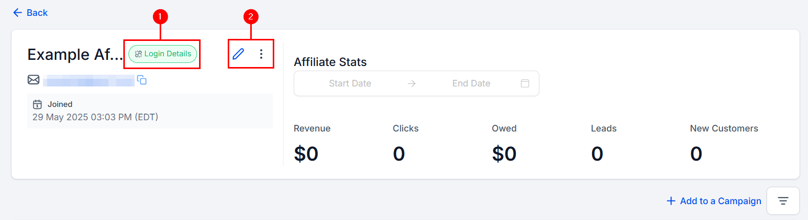 Edit Affiliate in the Affiliate Manager