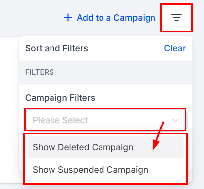 Campaign Filters in the Affiliate Manager