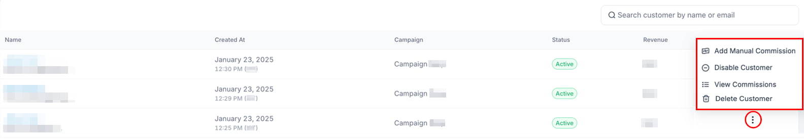 Customers in the Affiliate Manager (2)