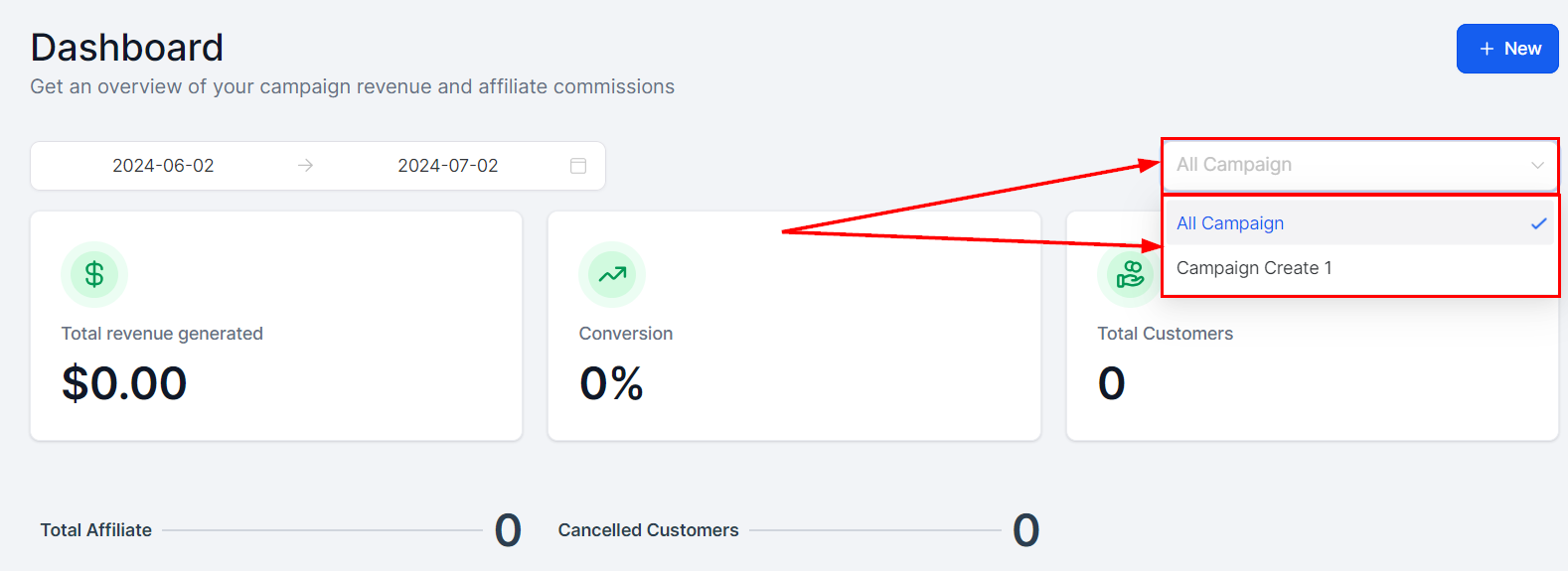 Campaign in the Affiliate Manager