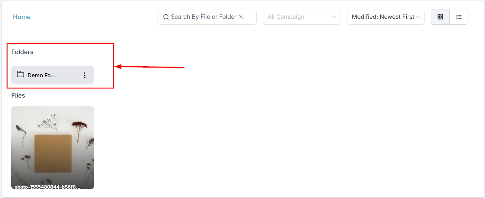 Folders in the Affiliate Manager