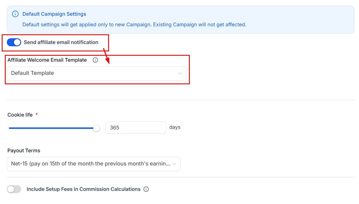 Affiliate Email Notification in the Affiliate Manager
