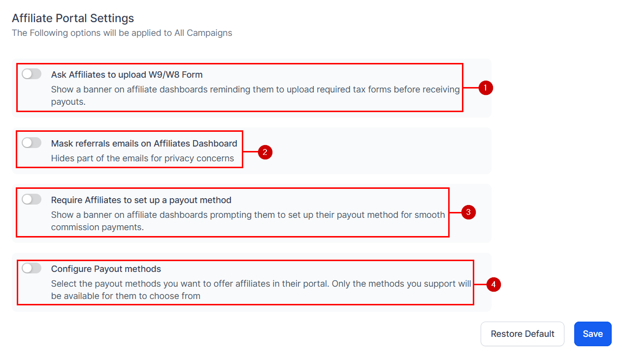 Affiliate Portal Settings in the Affiliate Manager (2)