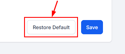 Restore Default in the Affiliate Manager