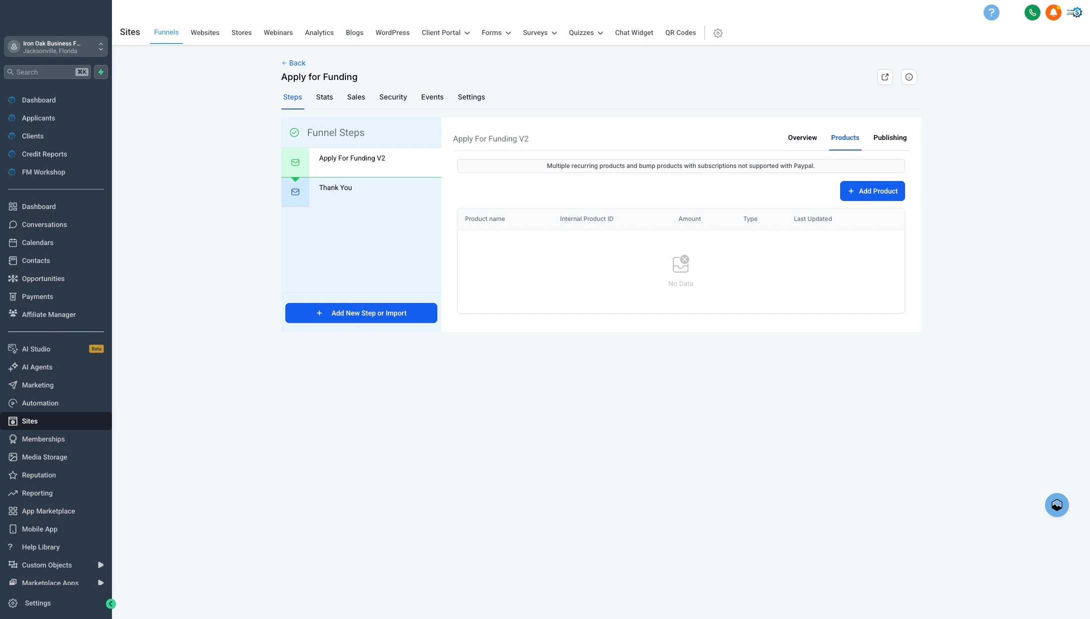 Click Add Product