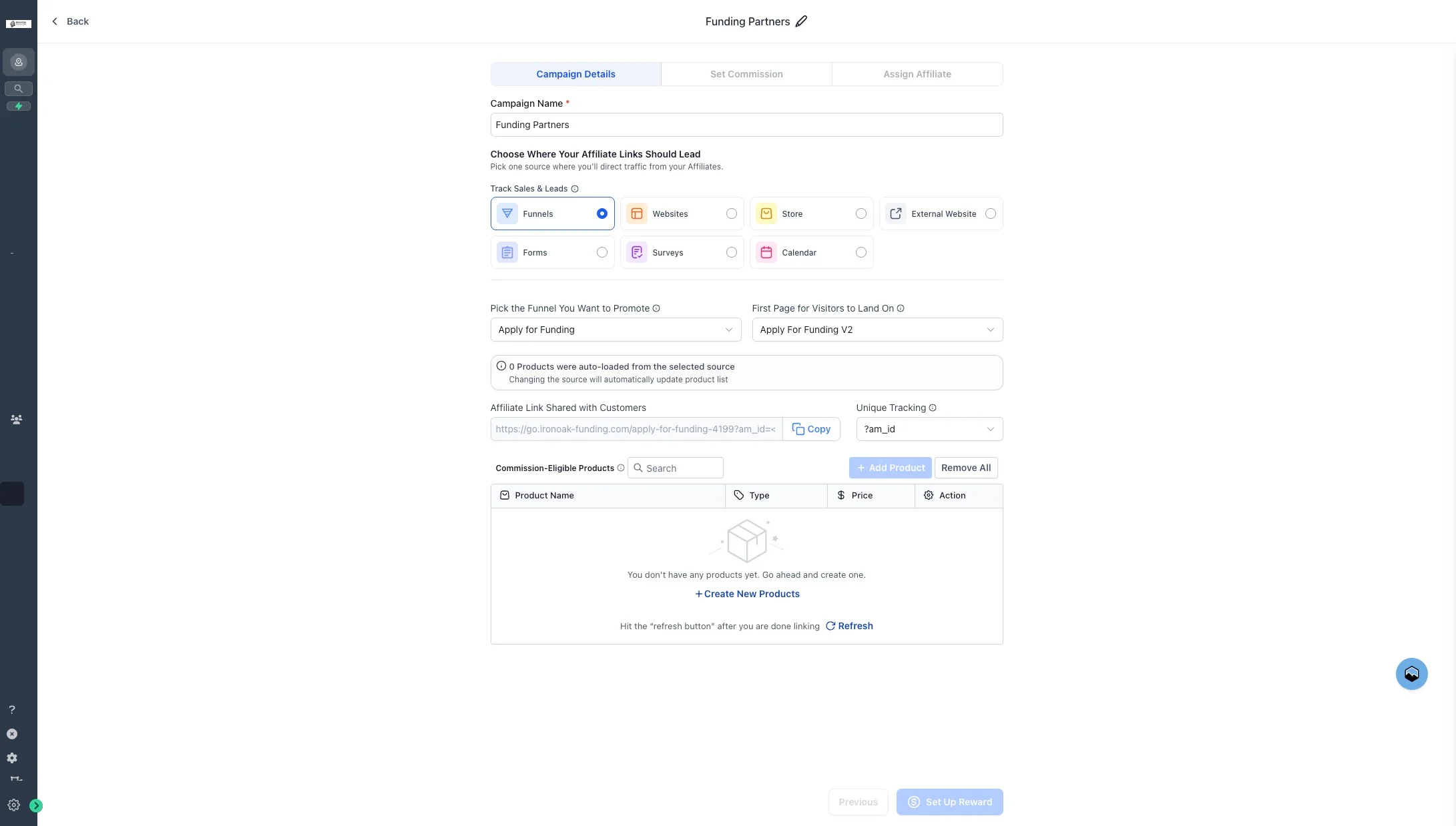 Refresh the product list