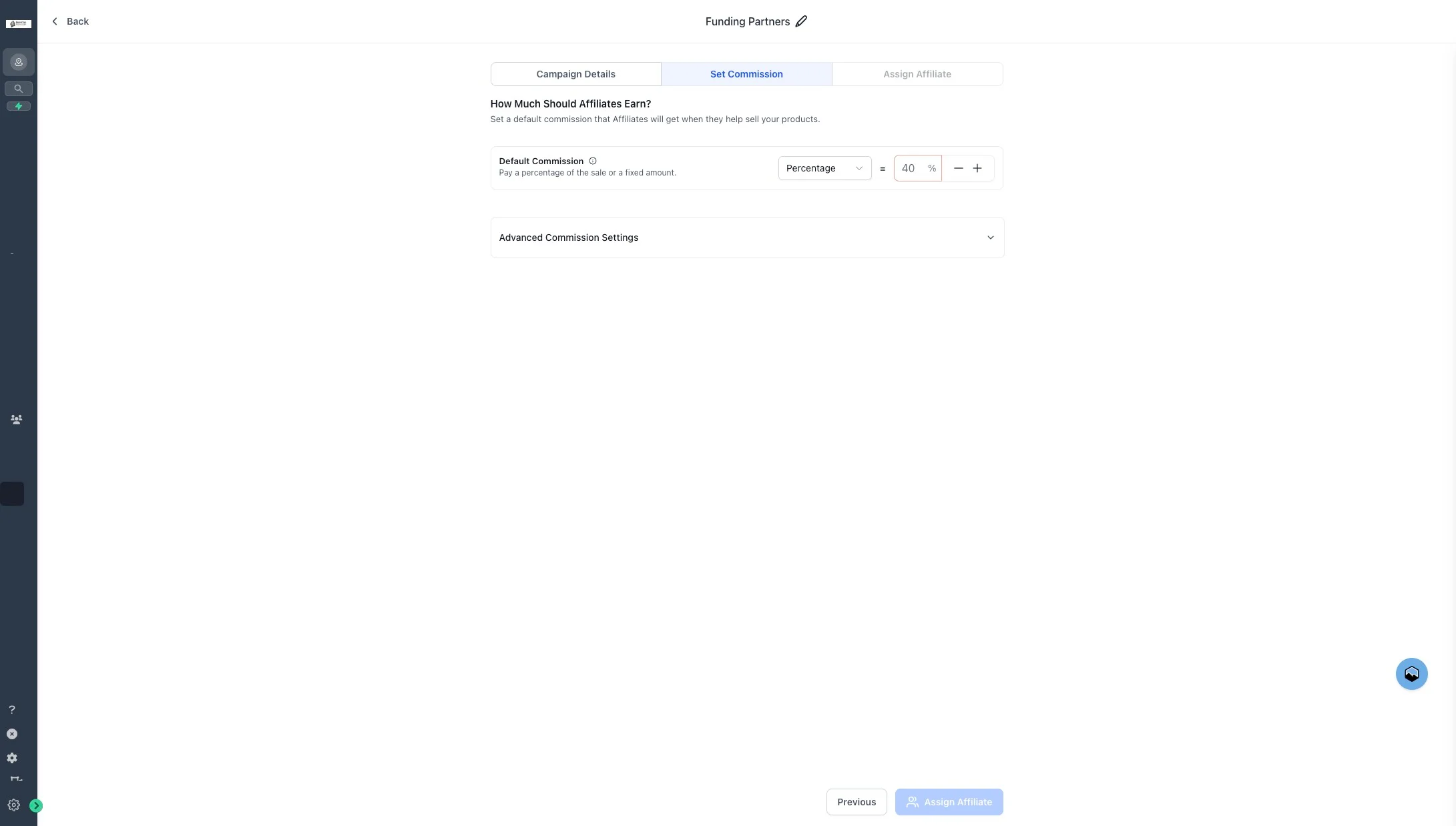 Click the reward percentage field