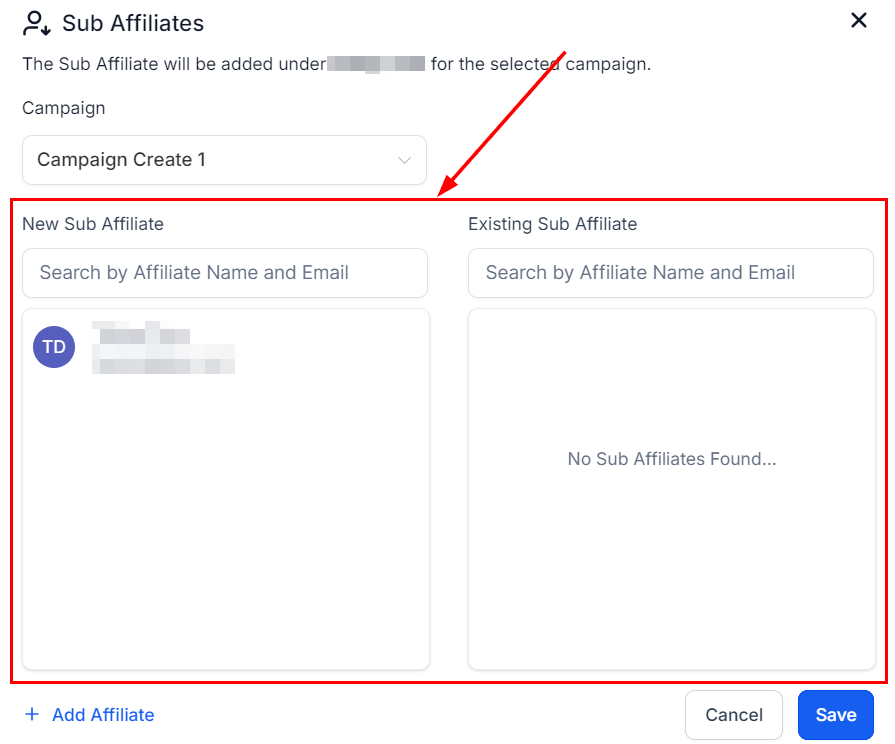 Adding a New Sub-Affiliate in the Affiliate Manager (3)