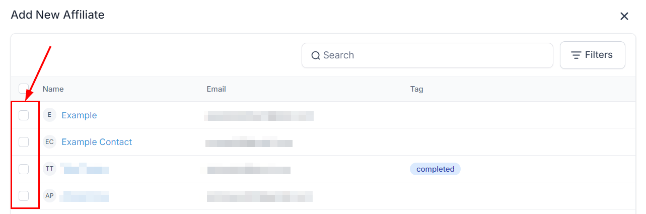 Importing Affiliates from Contacts in the Affiliate Manager (2)