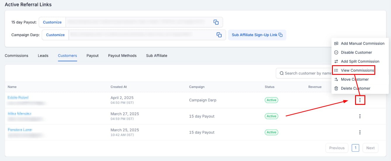 Deleting Commissions in the Affiliate Manager