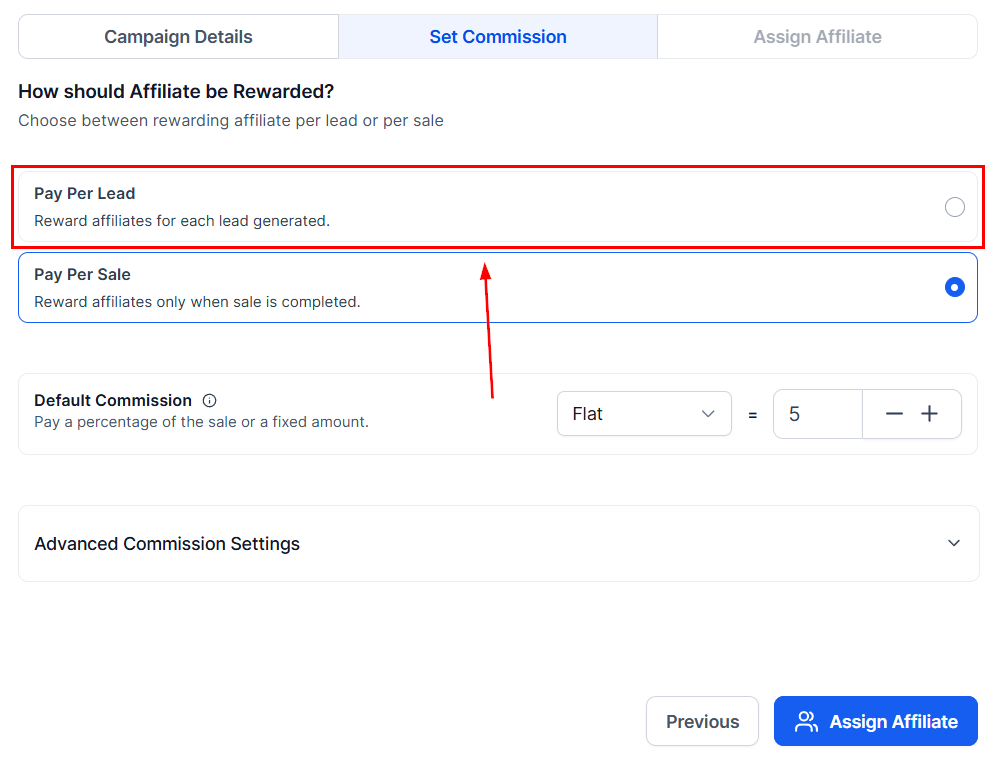 Enable Pay-Per-Lead in the Affiliate Manager