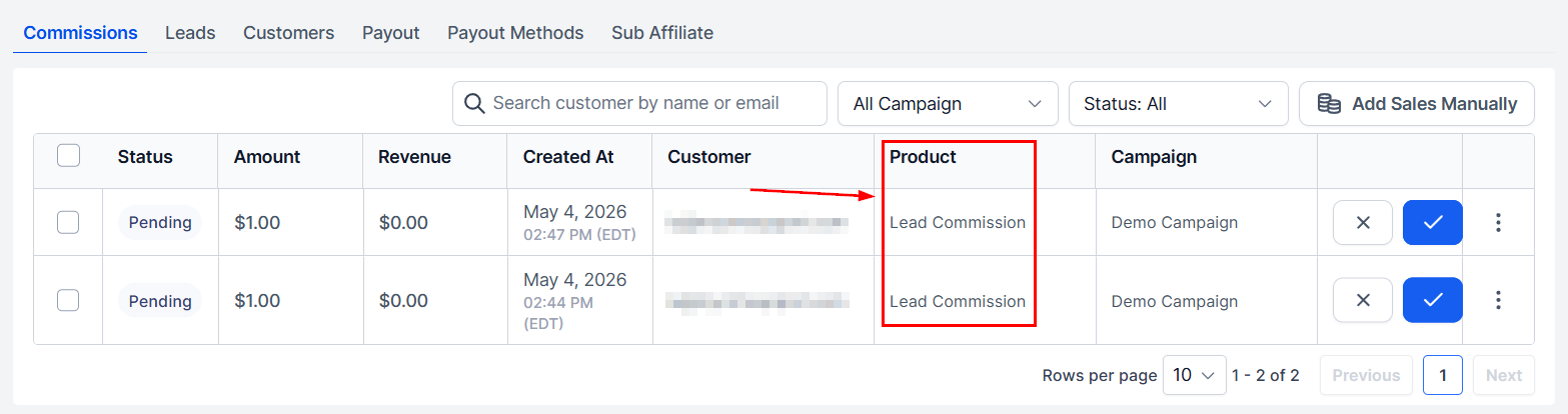 Tracking Leads and Commissions in the Affiliate Manager