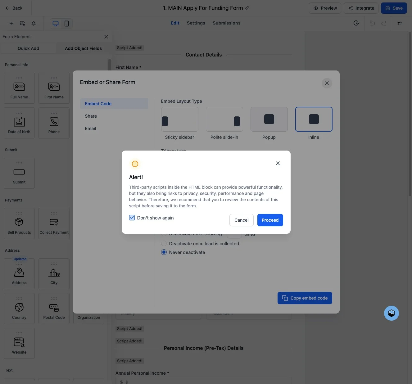 Click Proceed