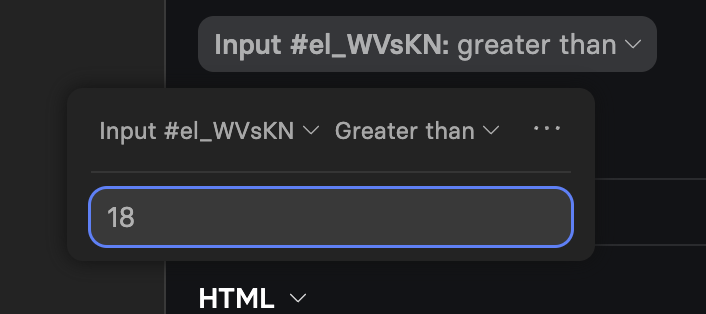 Input value condition