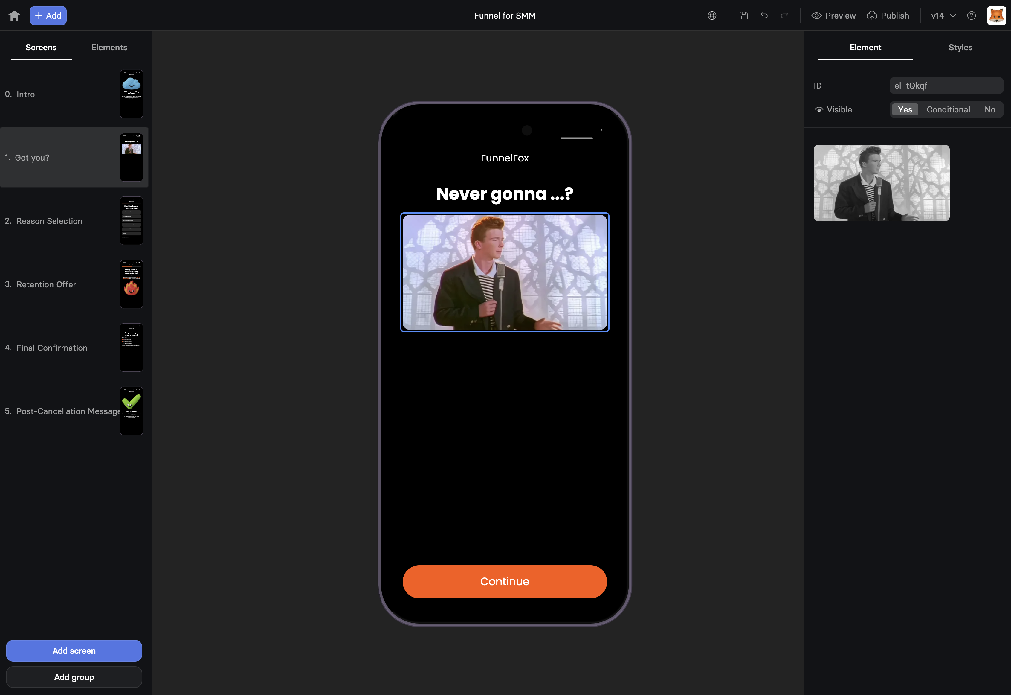 Image element configuration