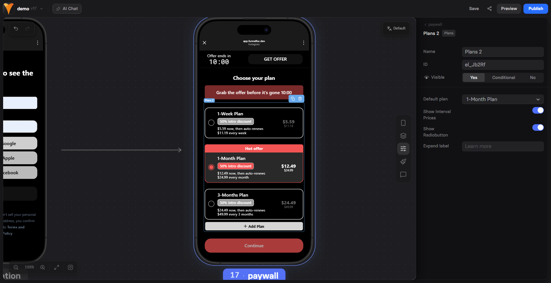 Plan Picker configuration