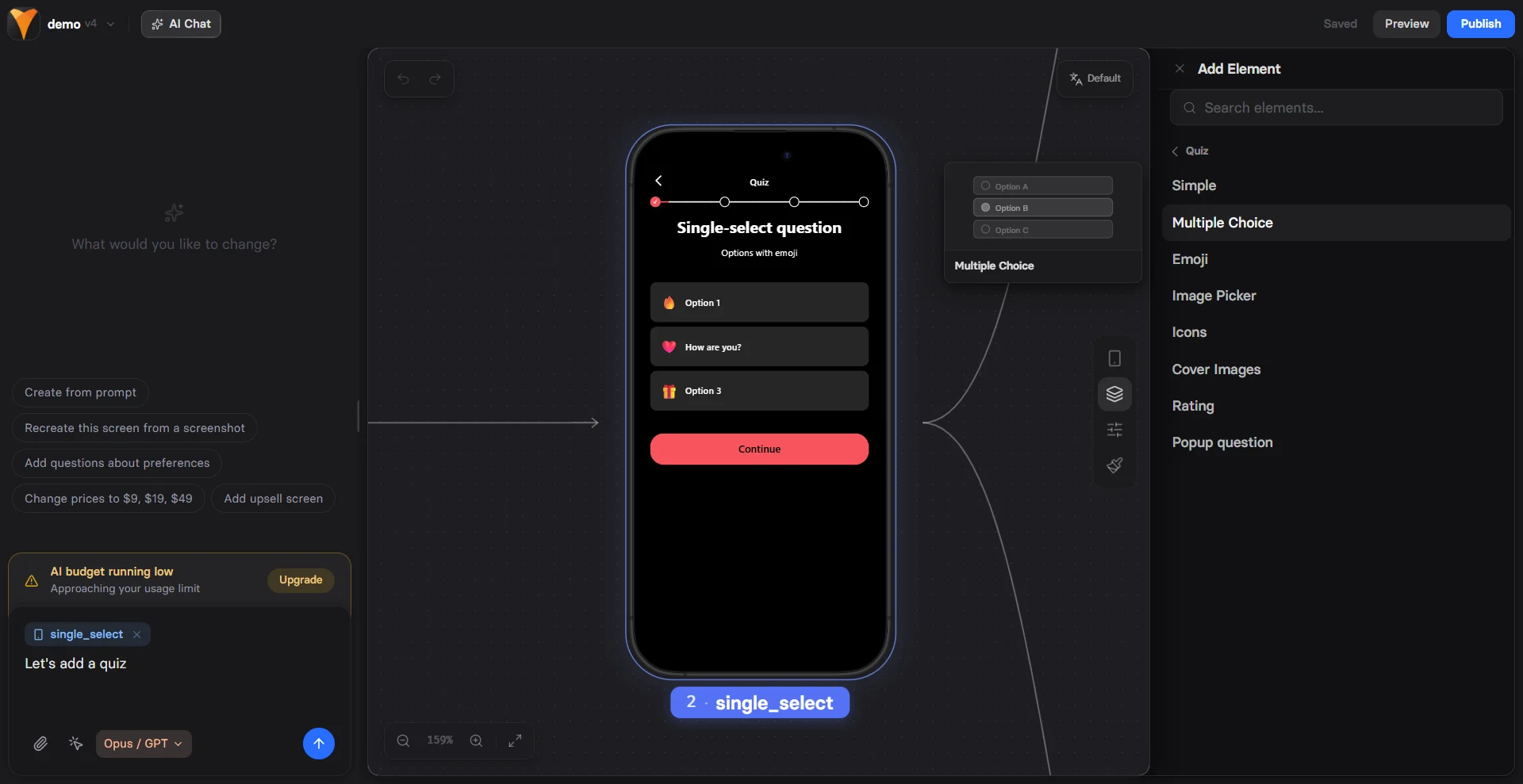 Elements panel in Editor
