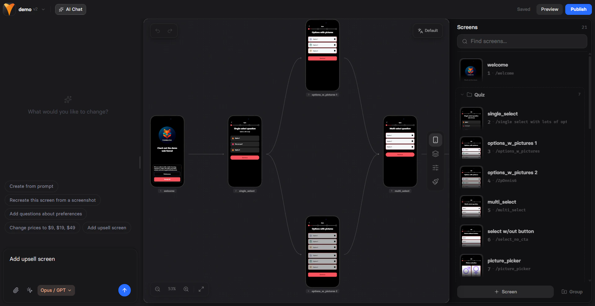 Canvas visualization