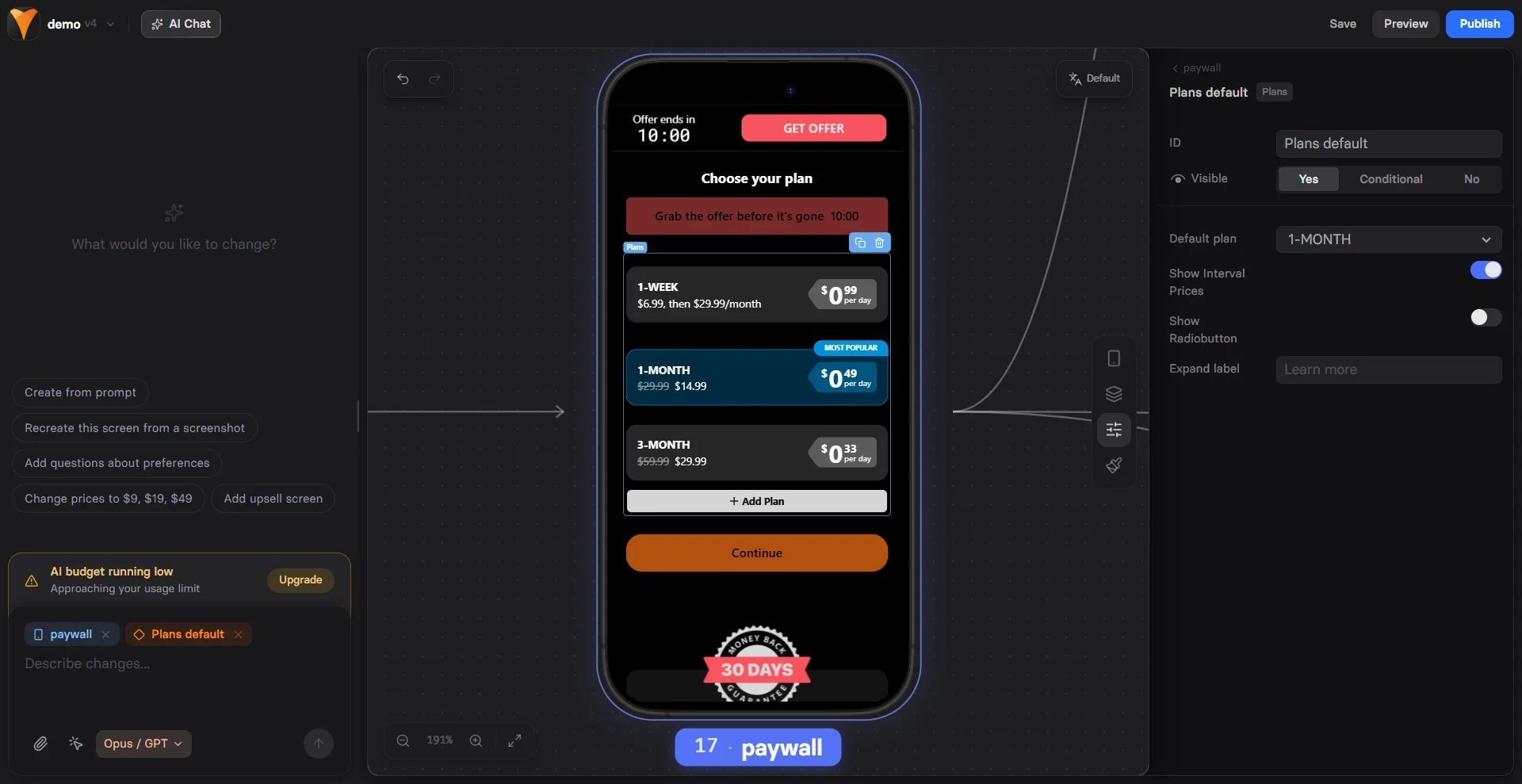 Plan Picker configuration