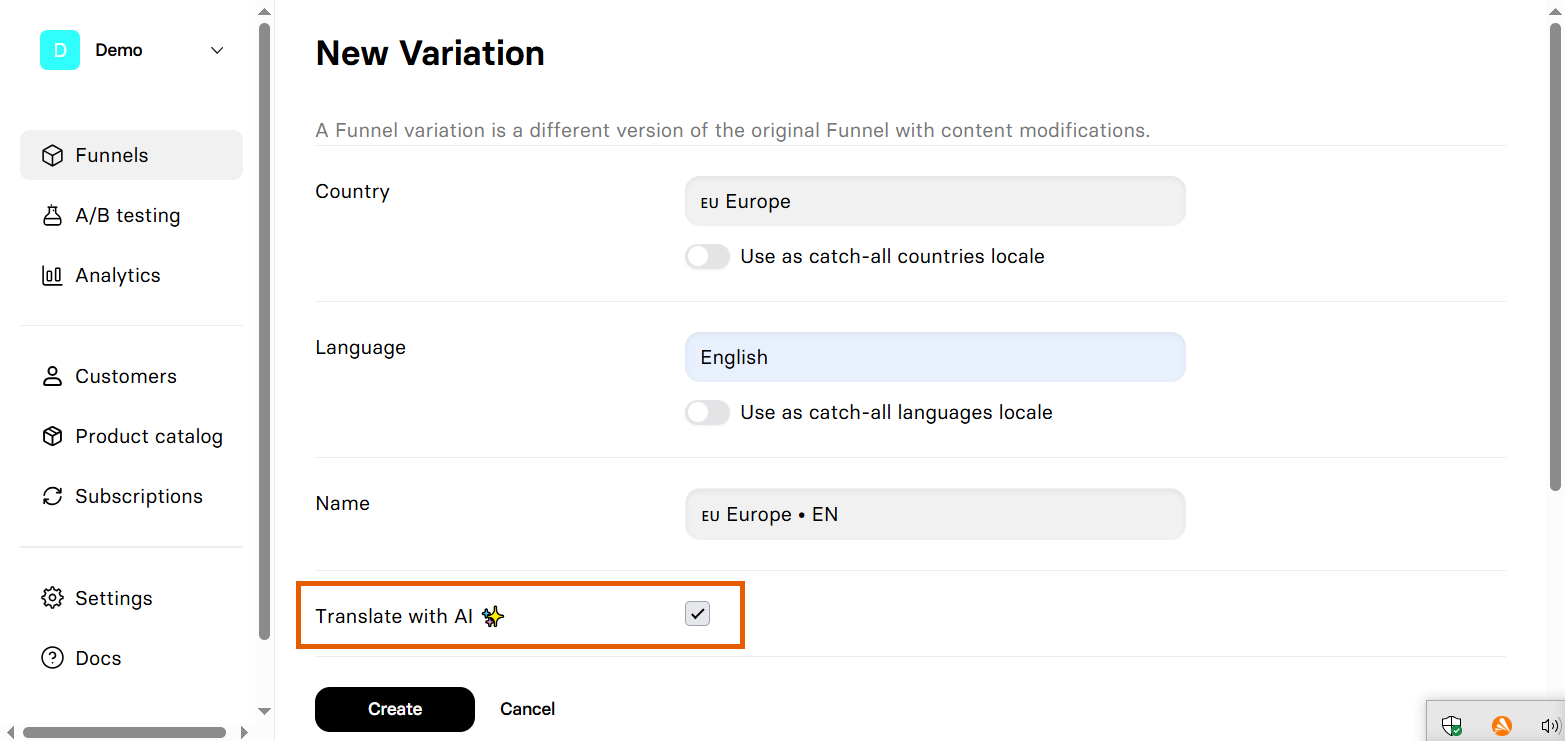 Translate with AI