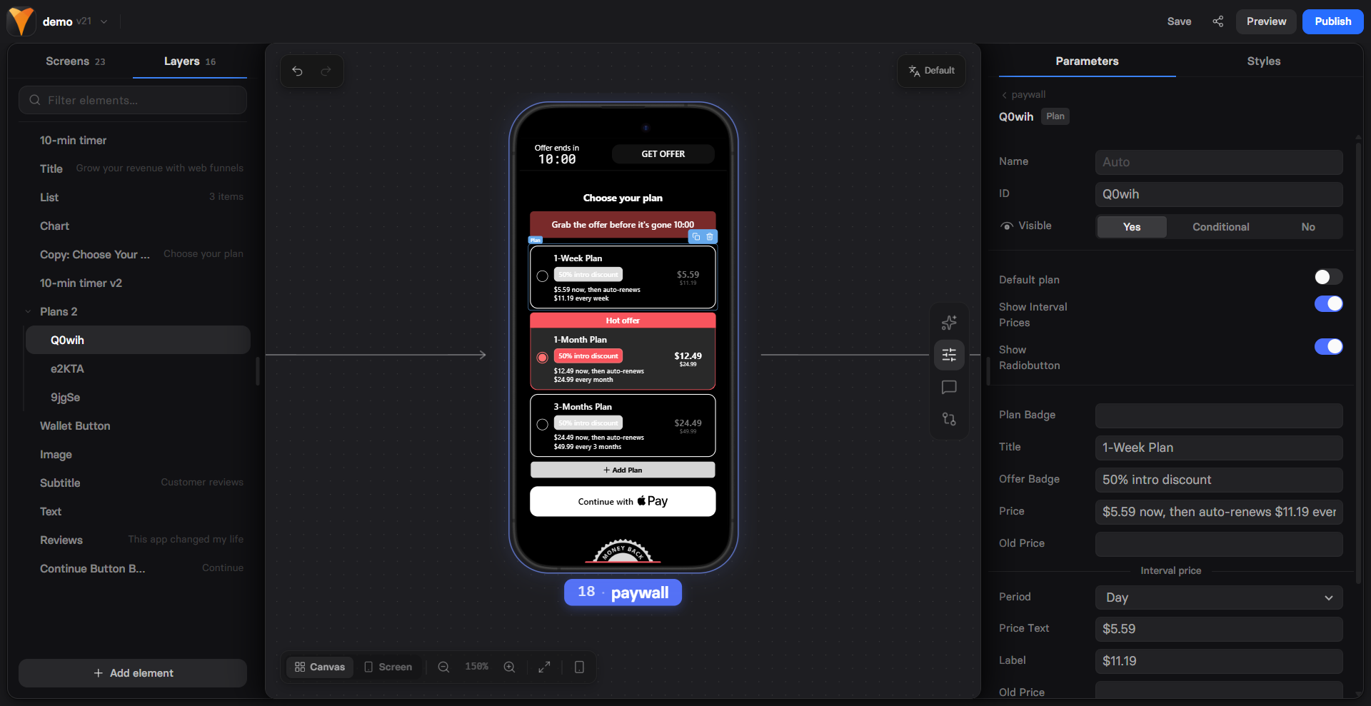 Plan Picker configuration