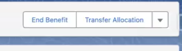 The End Benefit button at the top right of a Benefit Allocation record