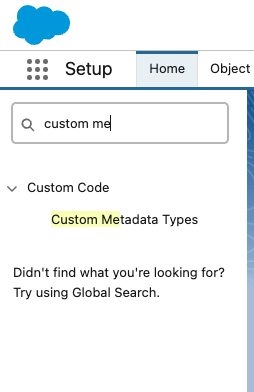 Custom Metadata Types list in Setup