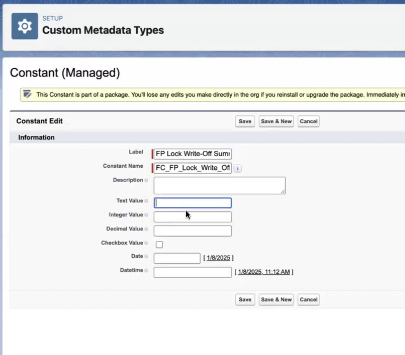 Pasting the report ID into the Text Value field