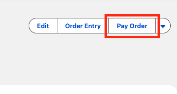 Order record page showing the Pay Order button