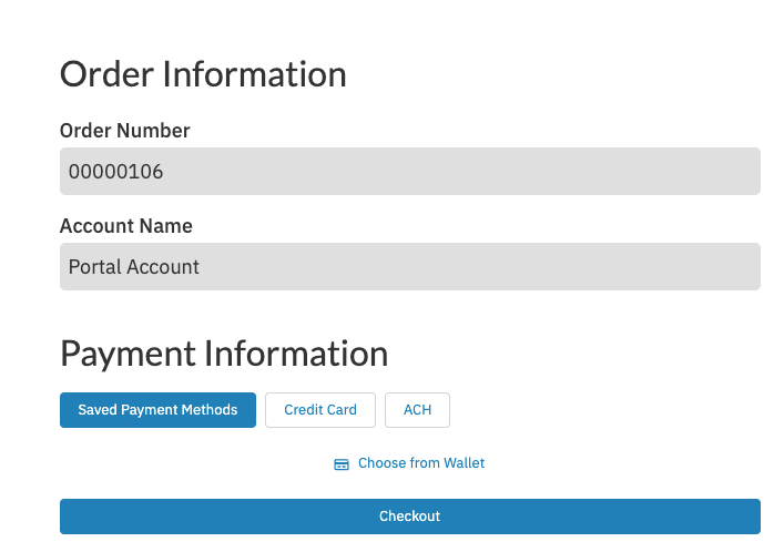 Checkout interface with payment detail fields