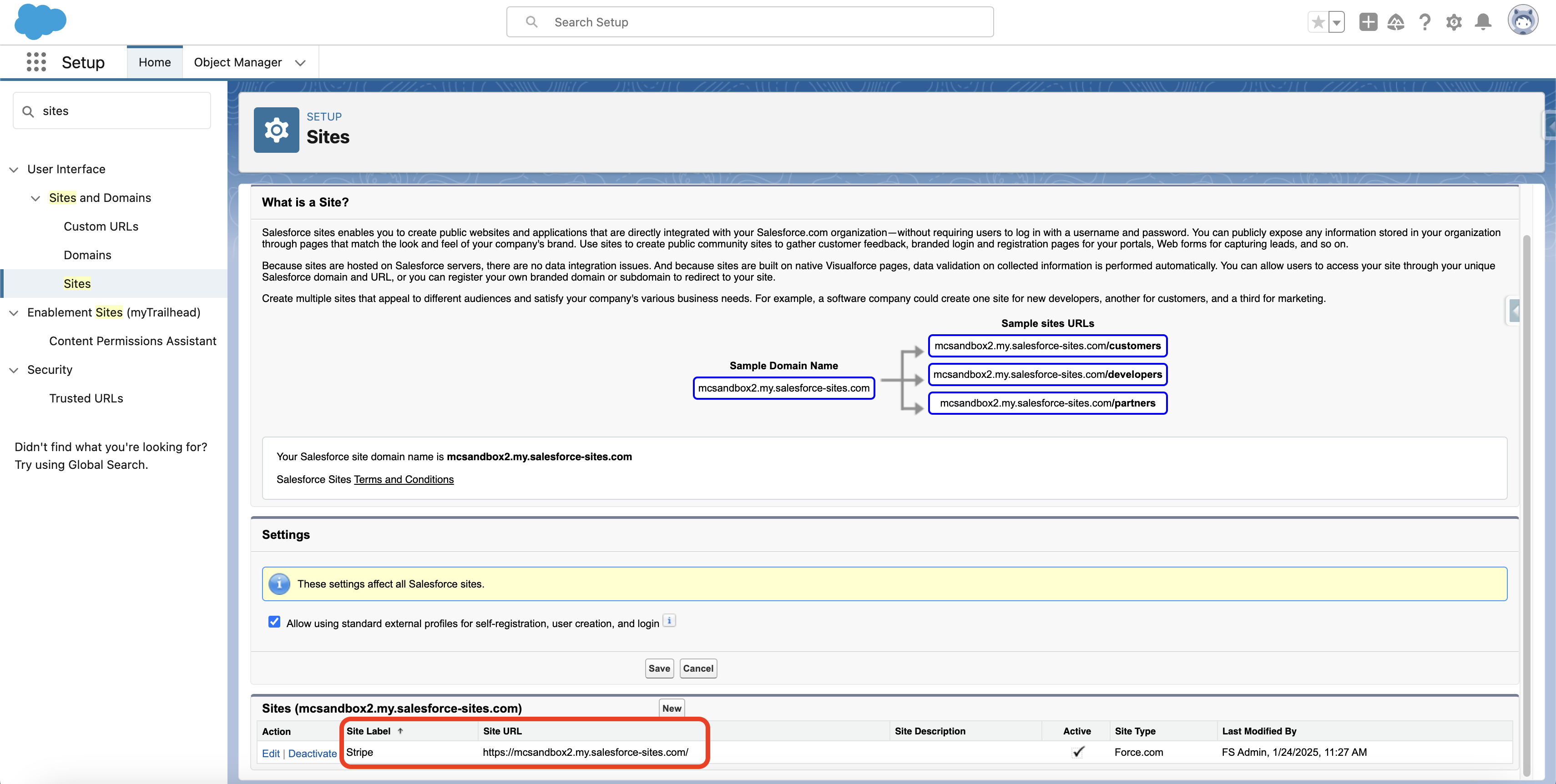 The Stripe event destination form with the endpoint URL field