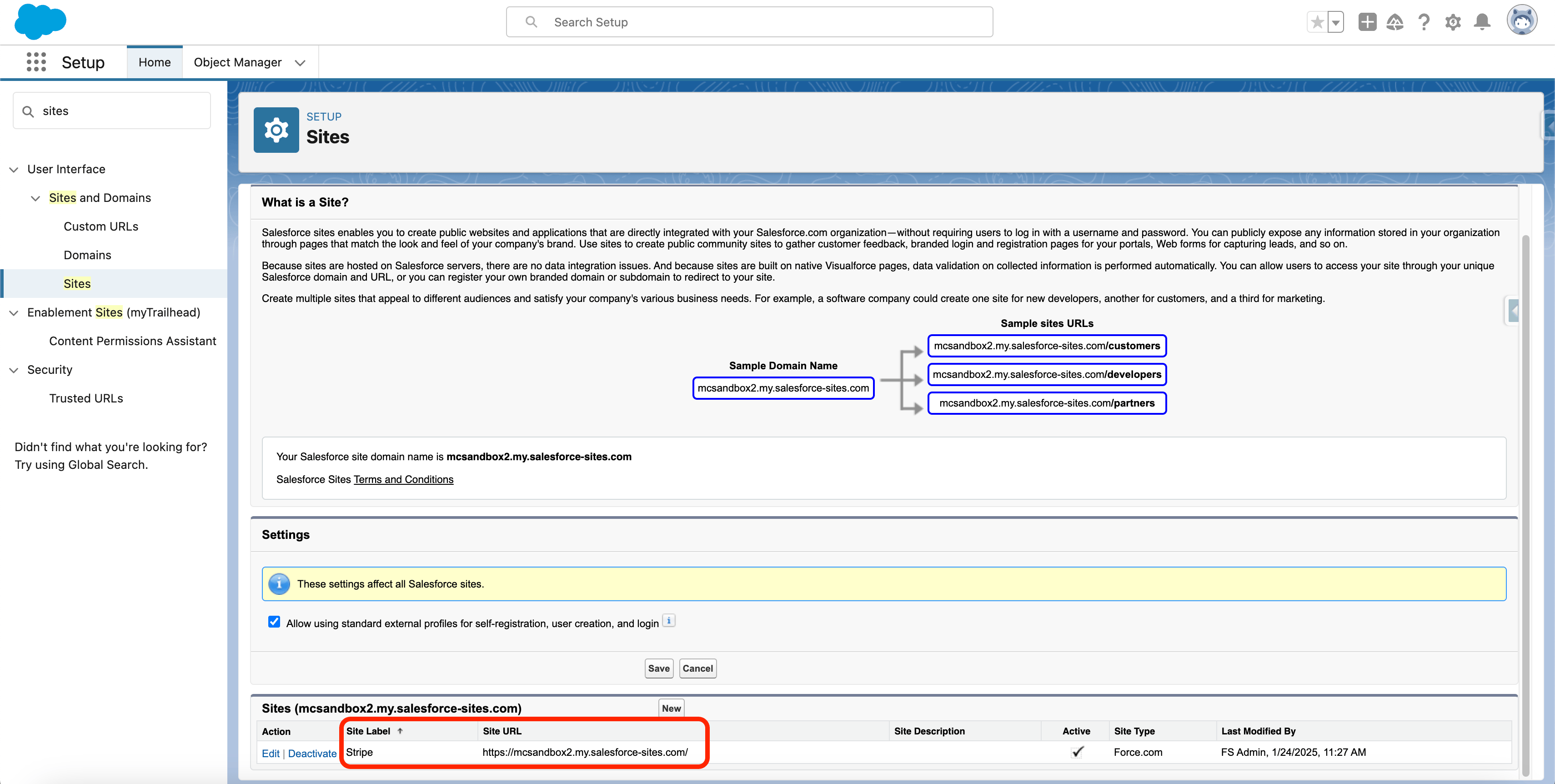 The Stripe event destination form with the endpoint URL entered