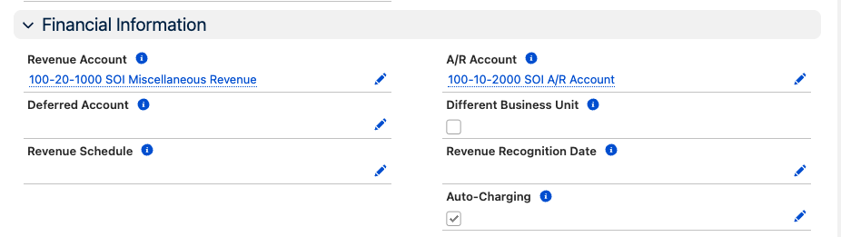 Order Product line with the Auto-Charging checkbox