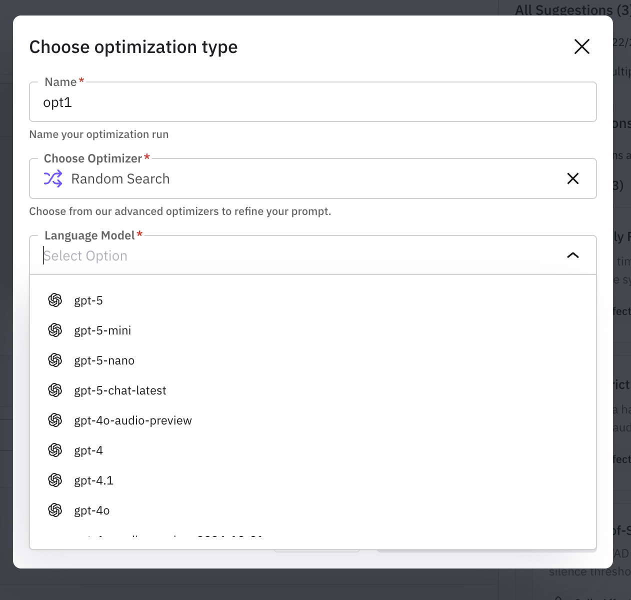 Language Model Selection