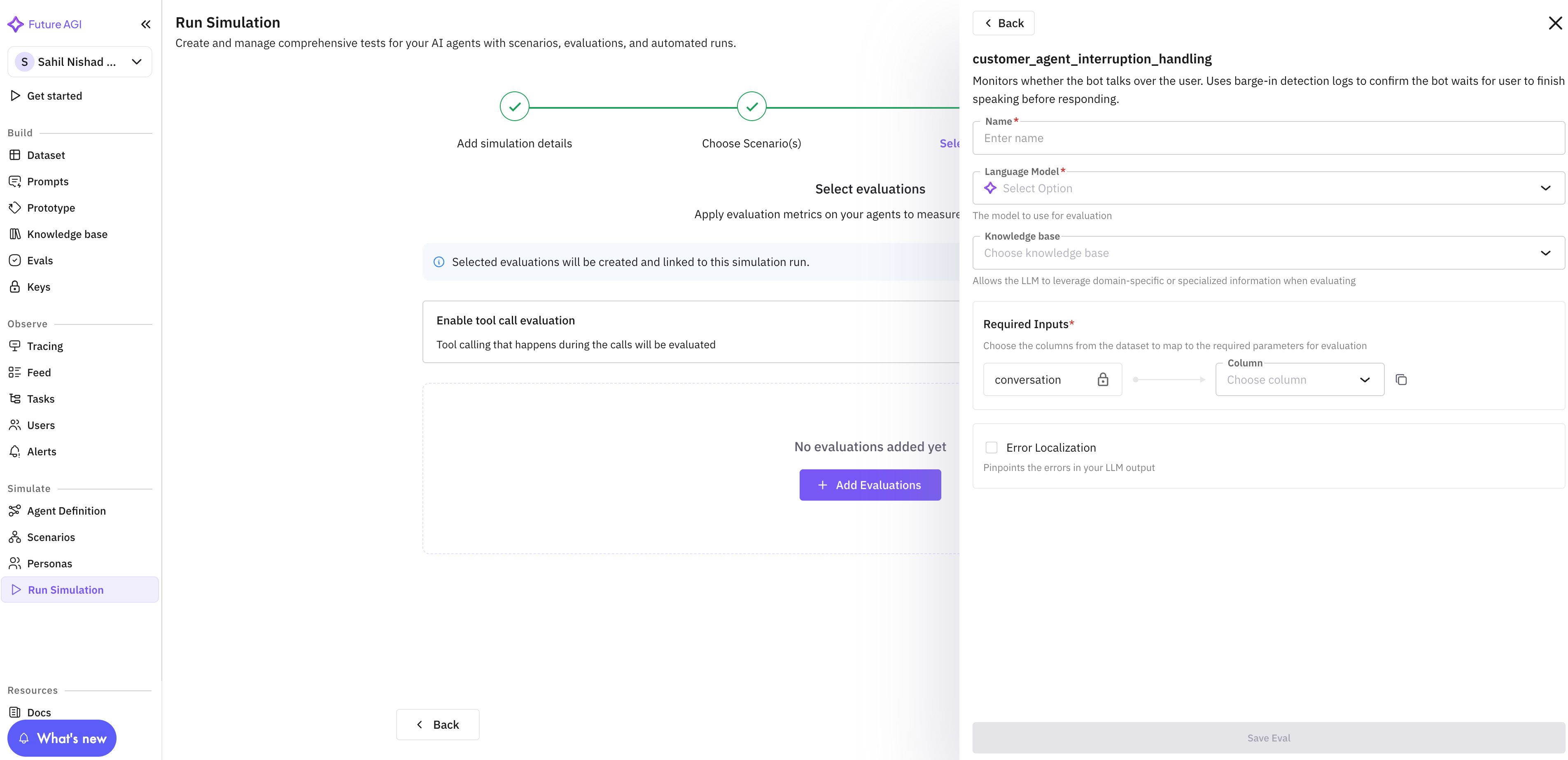 Fig 3. Configuring eval