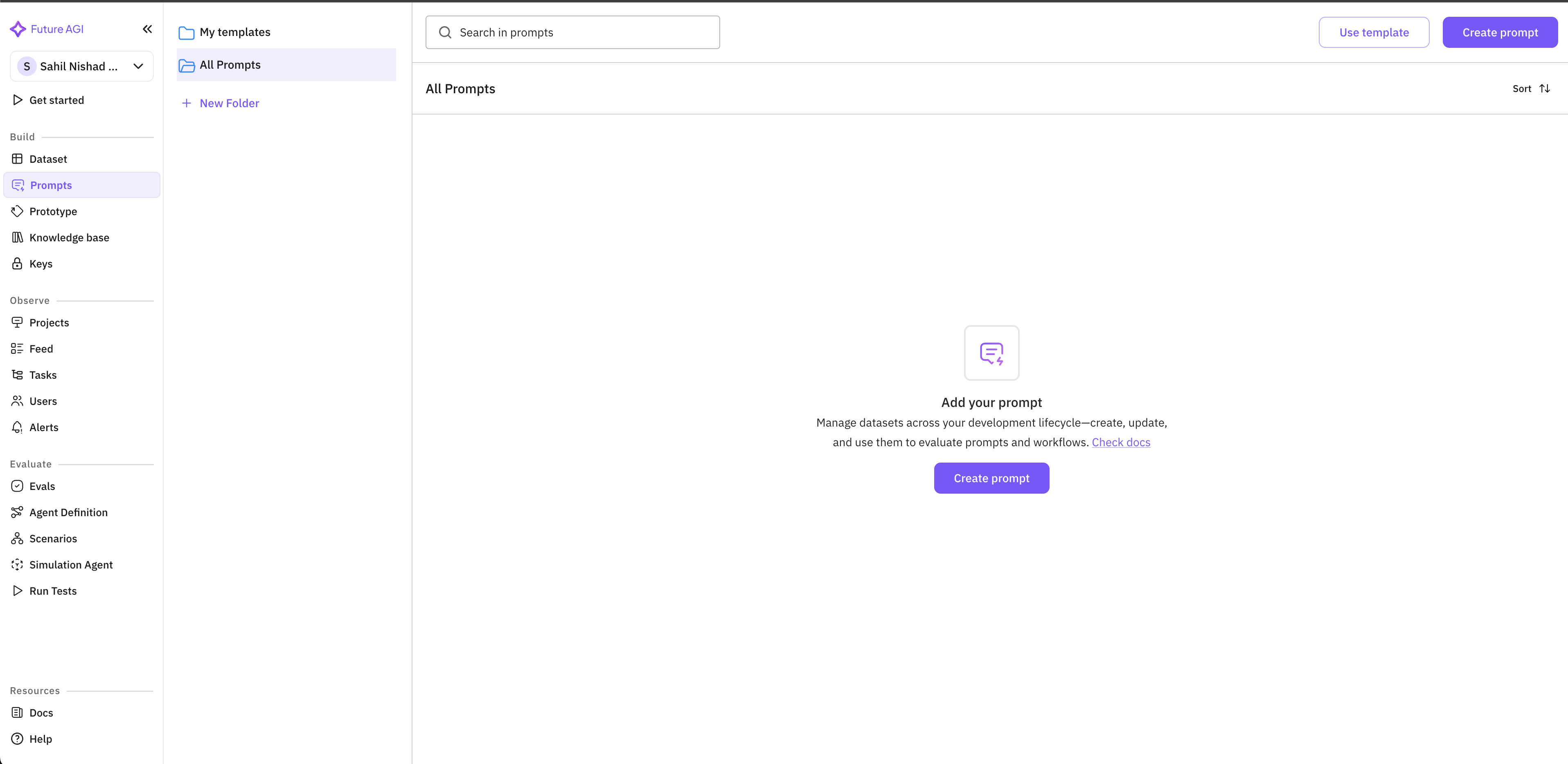 Navigate to Prompts section