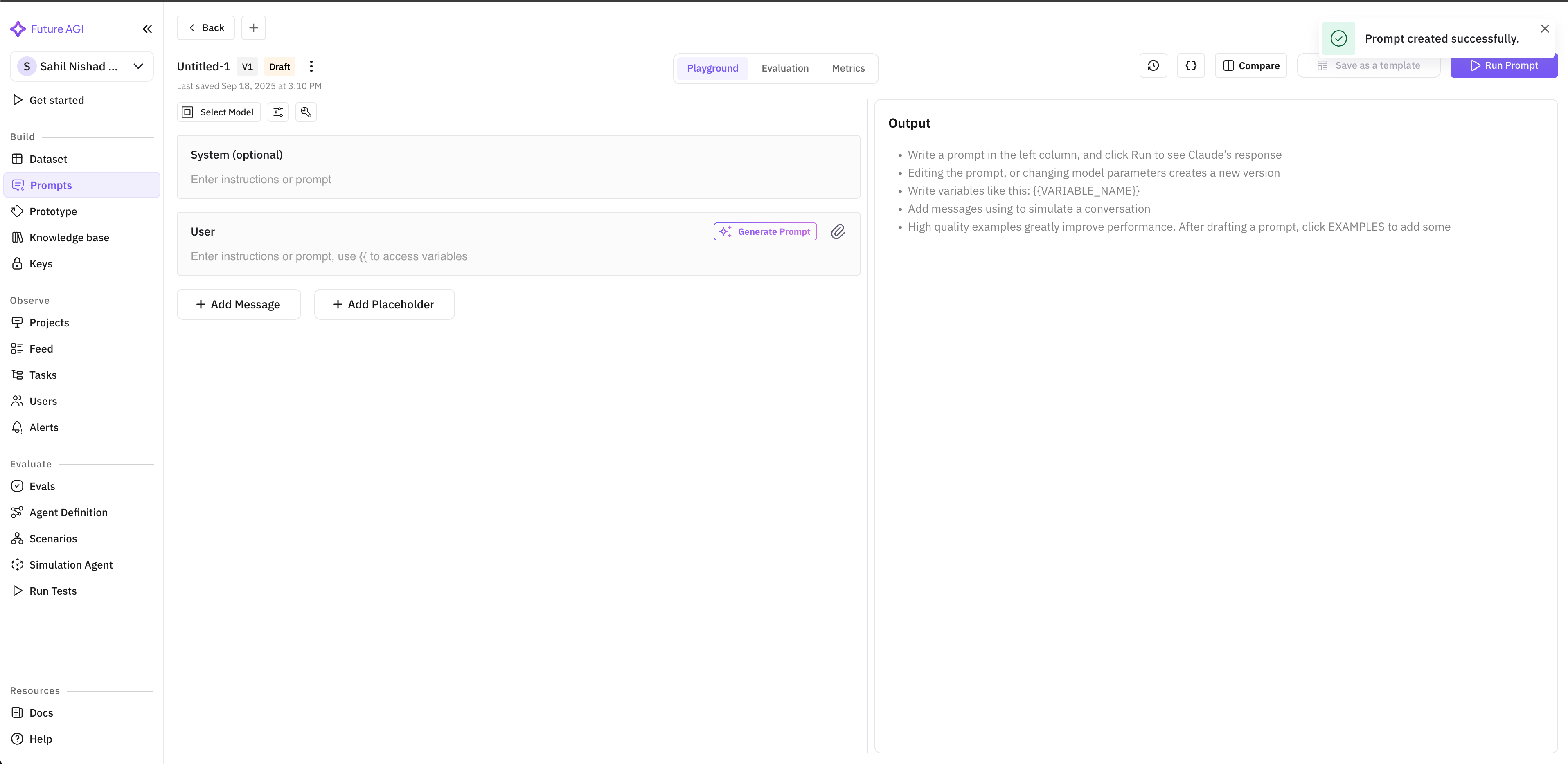 Select Start from scratch