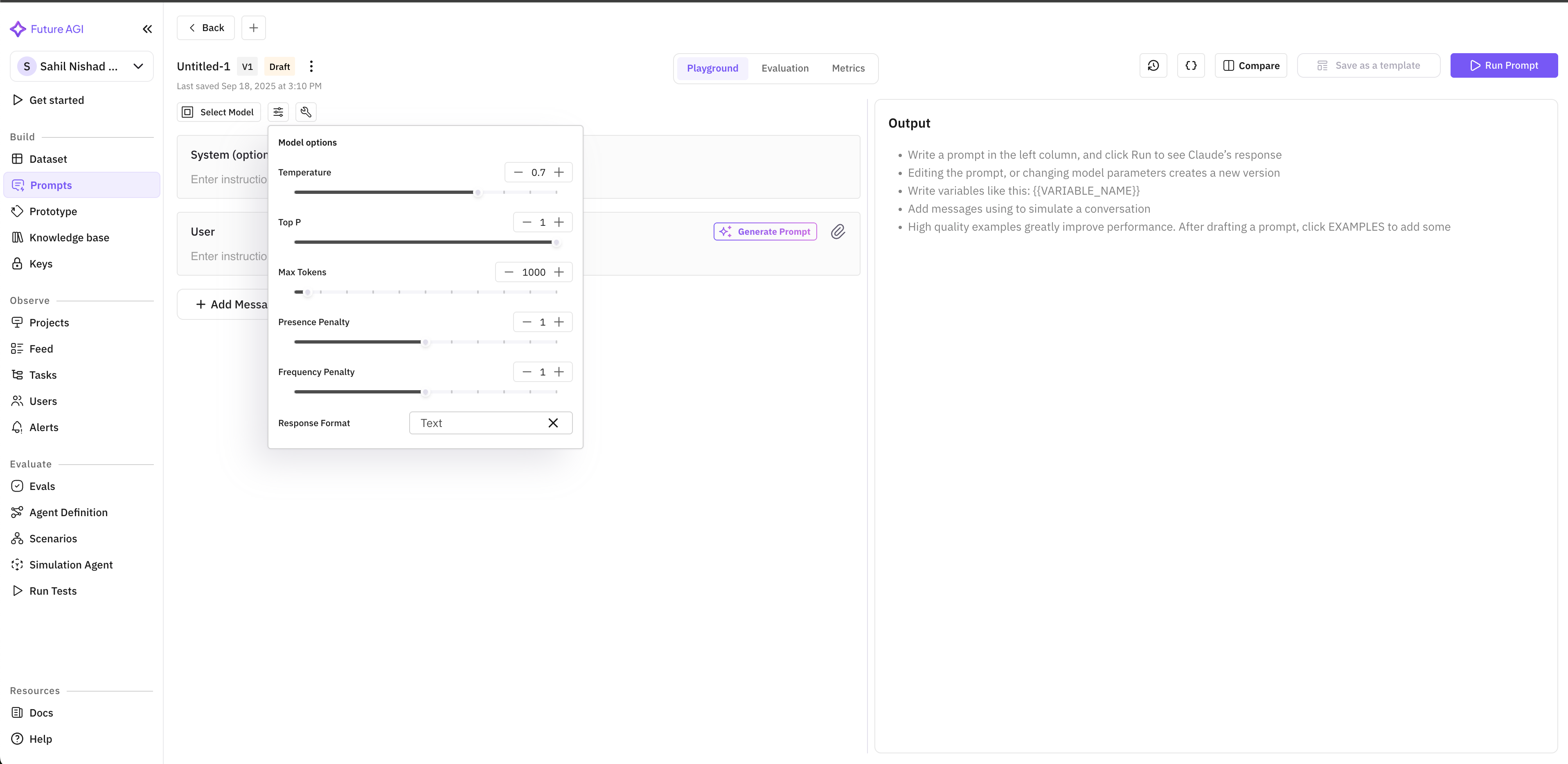 Configure model parameters
