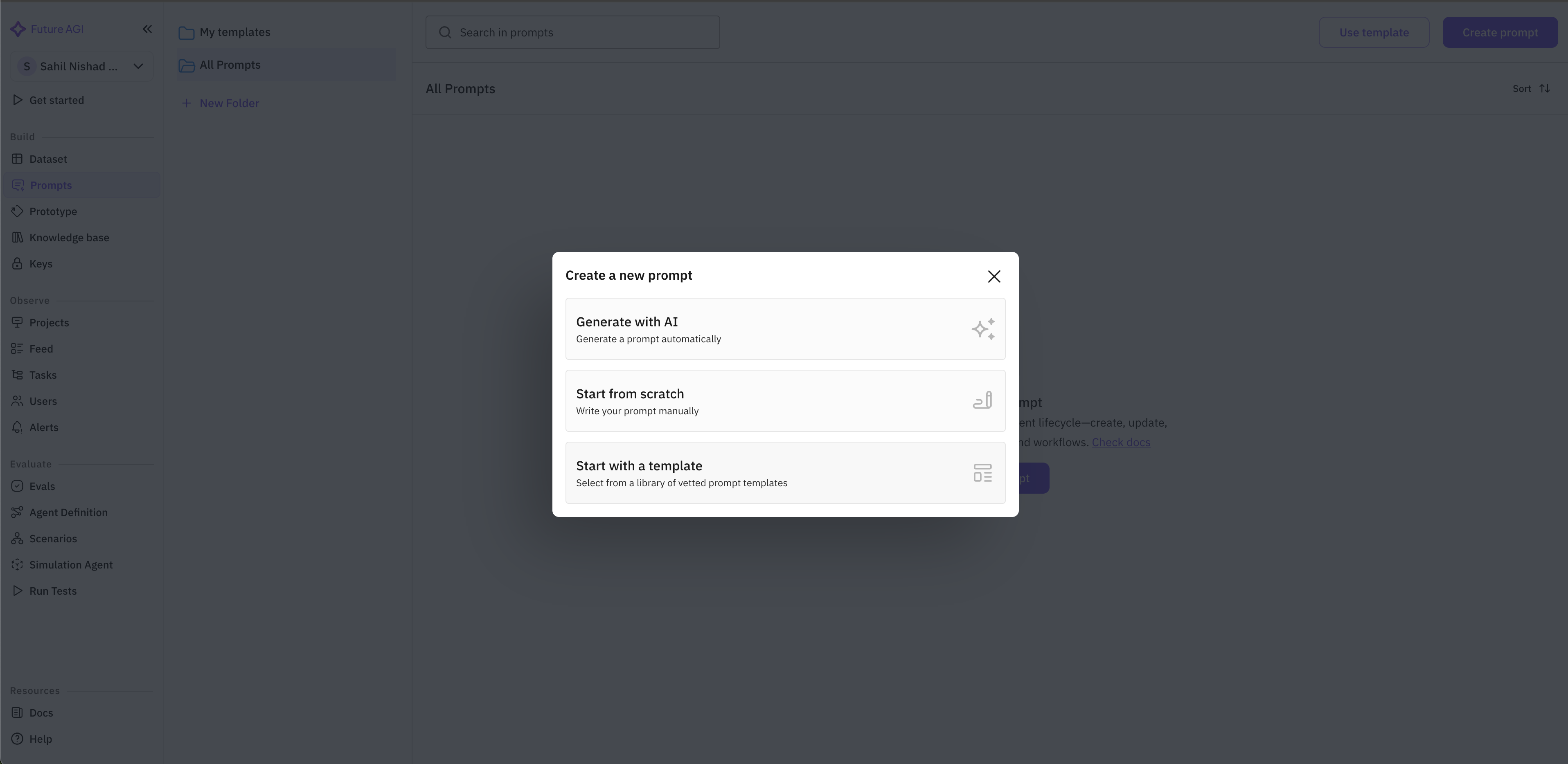 Navigate to Prompts section