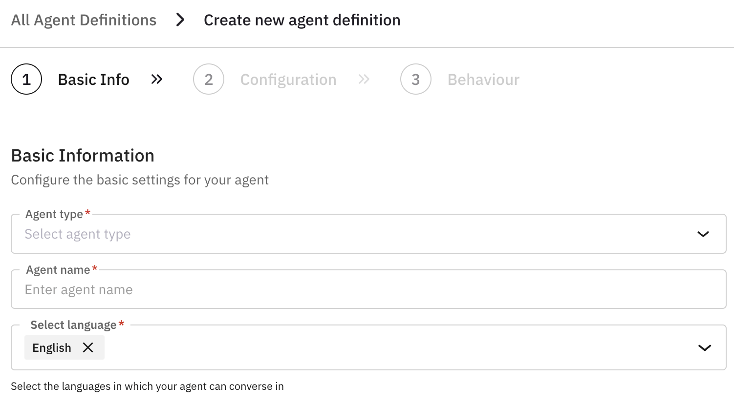 Agent Definitions Page