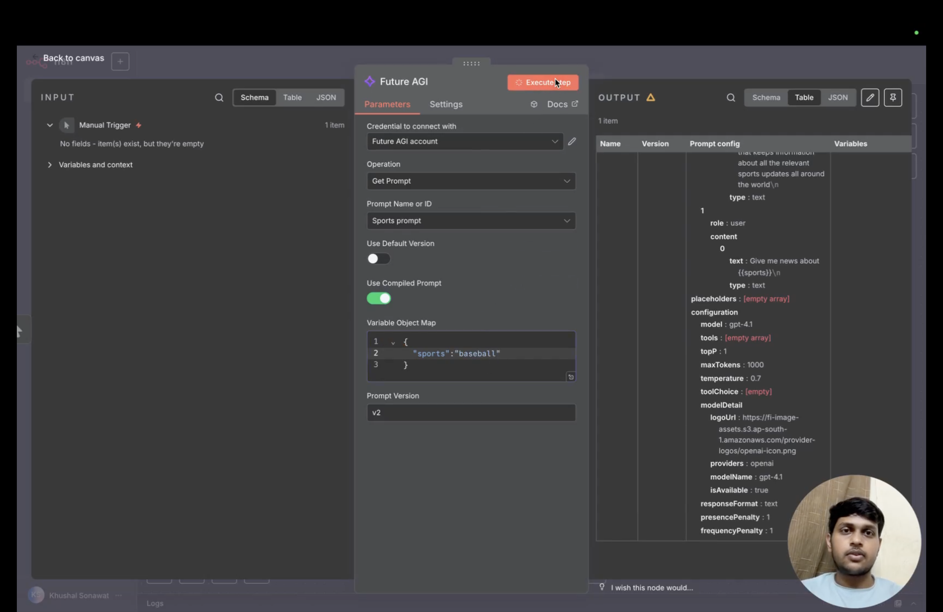Using Compiled Prompts with Variables